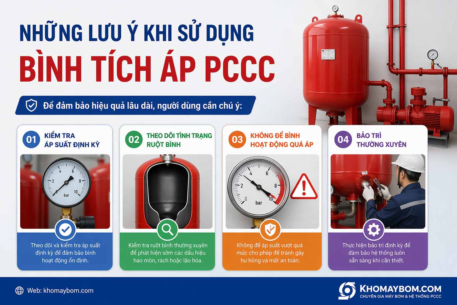 Lưu ý sử dụng bình tích áp