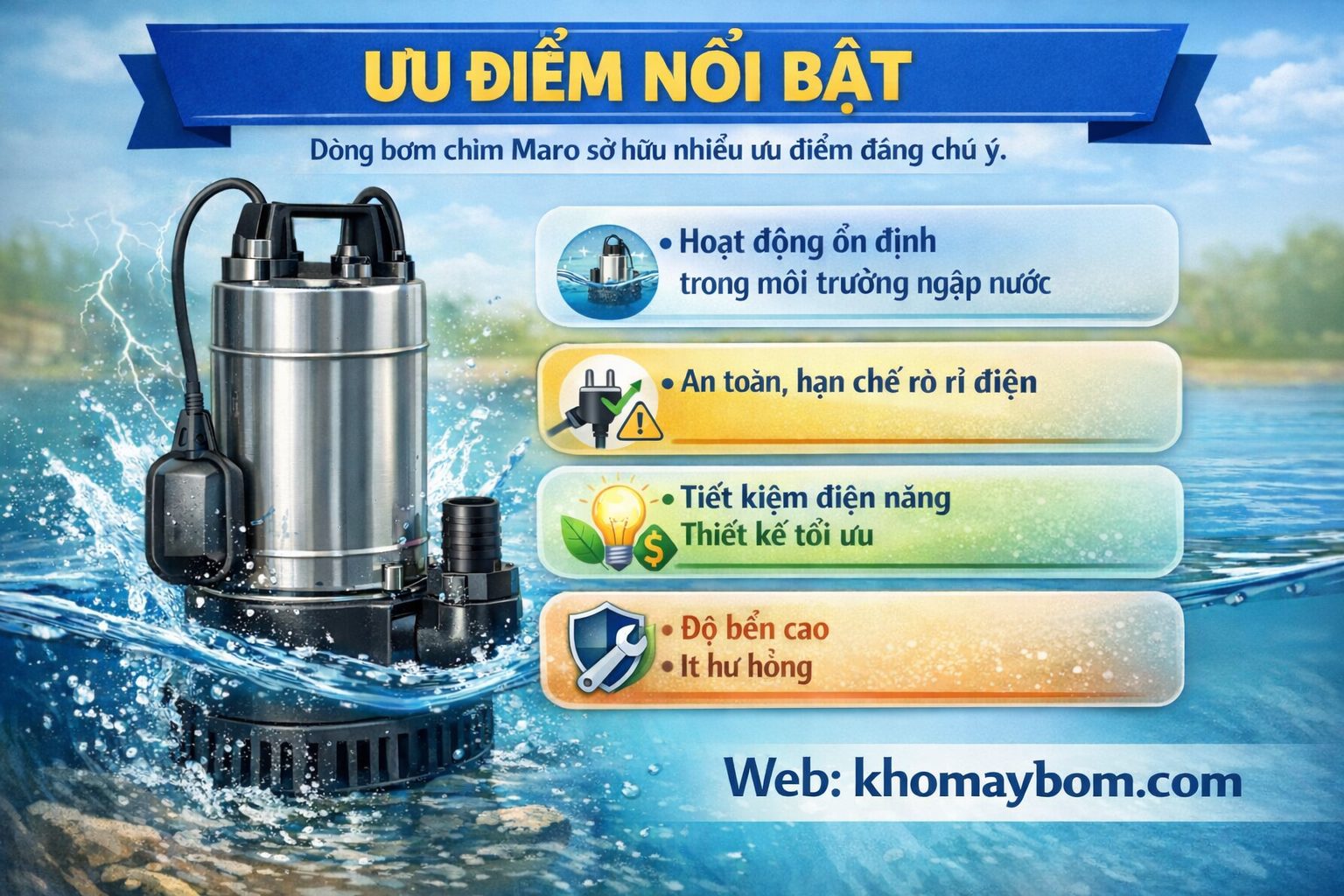 Ưu điểm nổi bật bơm Maro